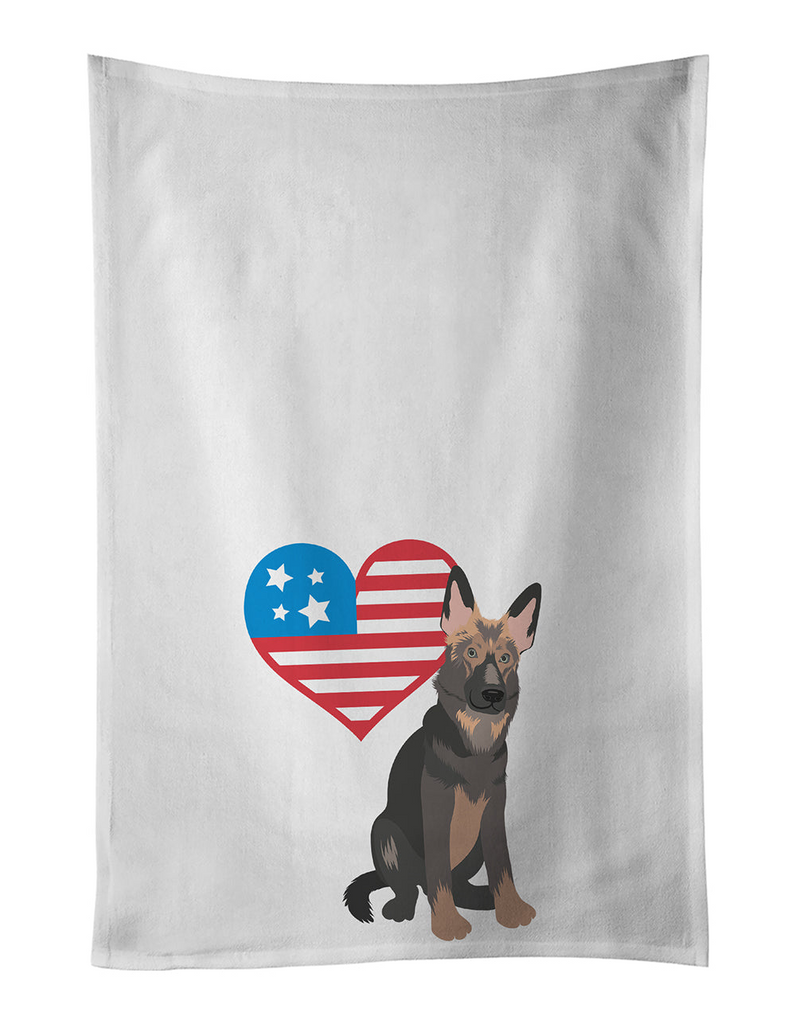 Glamorous Pups : German Shepherd Puppy Patriotic Kitchen Towel Set of 2