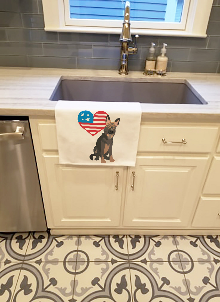 Glamorous Pups : German Shepherd Puppy Patriotic Kitchen Towel Set of 2