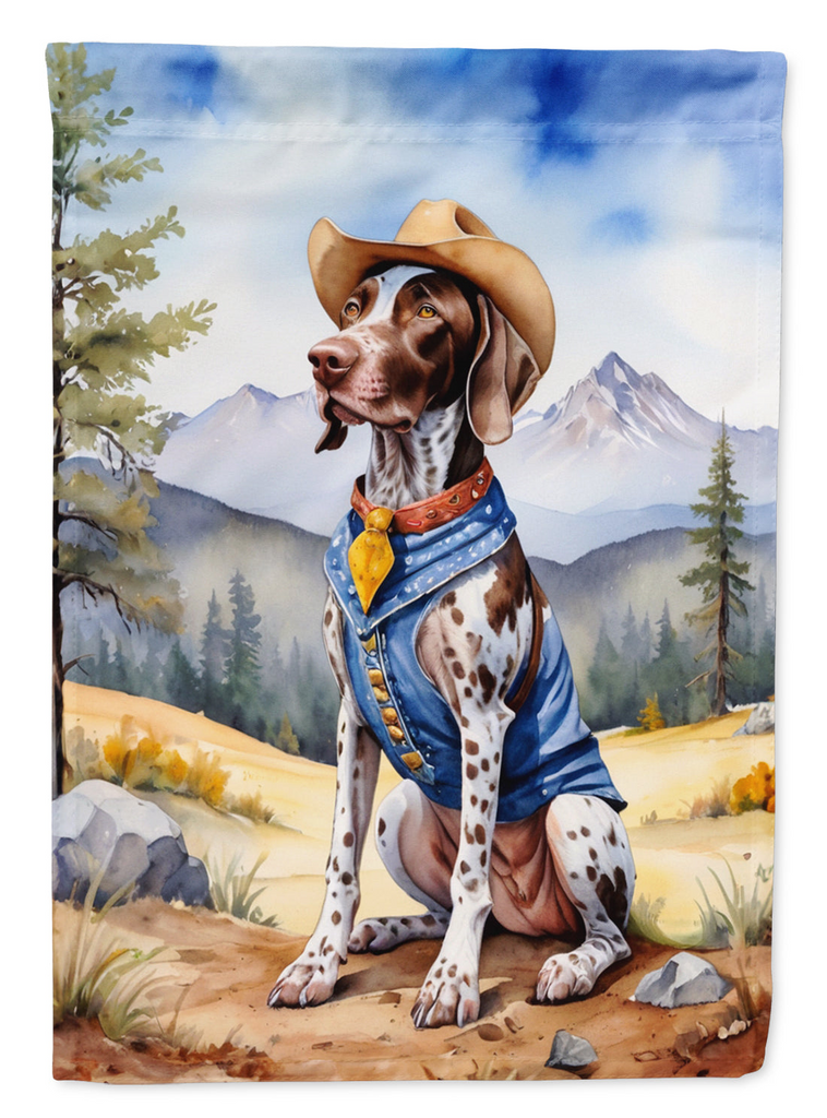 Glamorous Pups : German Shorthaired Pointer Cowboy Welcome House Flag