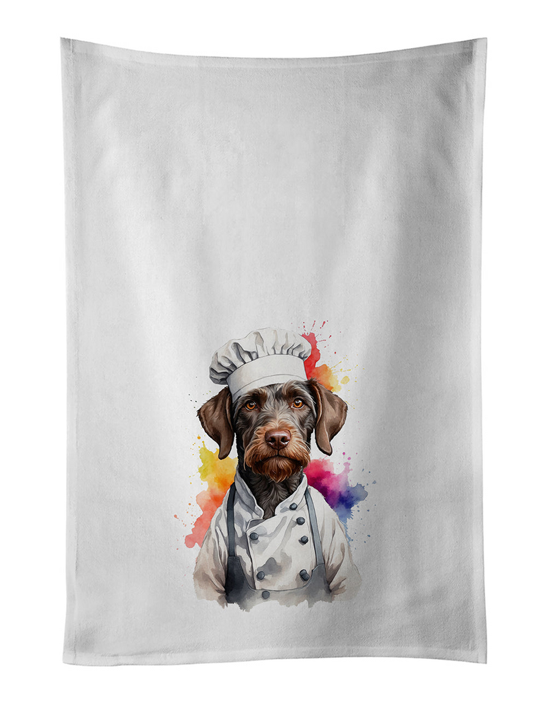 Glamorous Pups : German Wirehaired Pointer Chef Kitchen Towel Set of 2