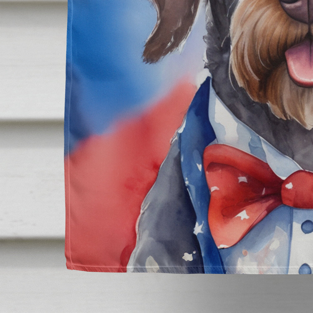 Glamorous Pups : German Wirehaired Pointer Patriotic American House Flag