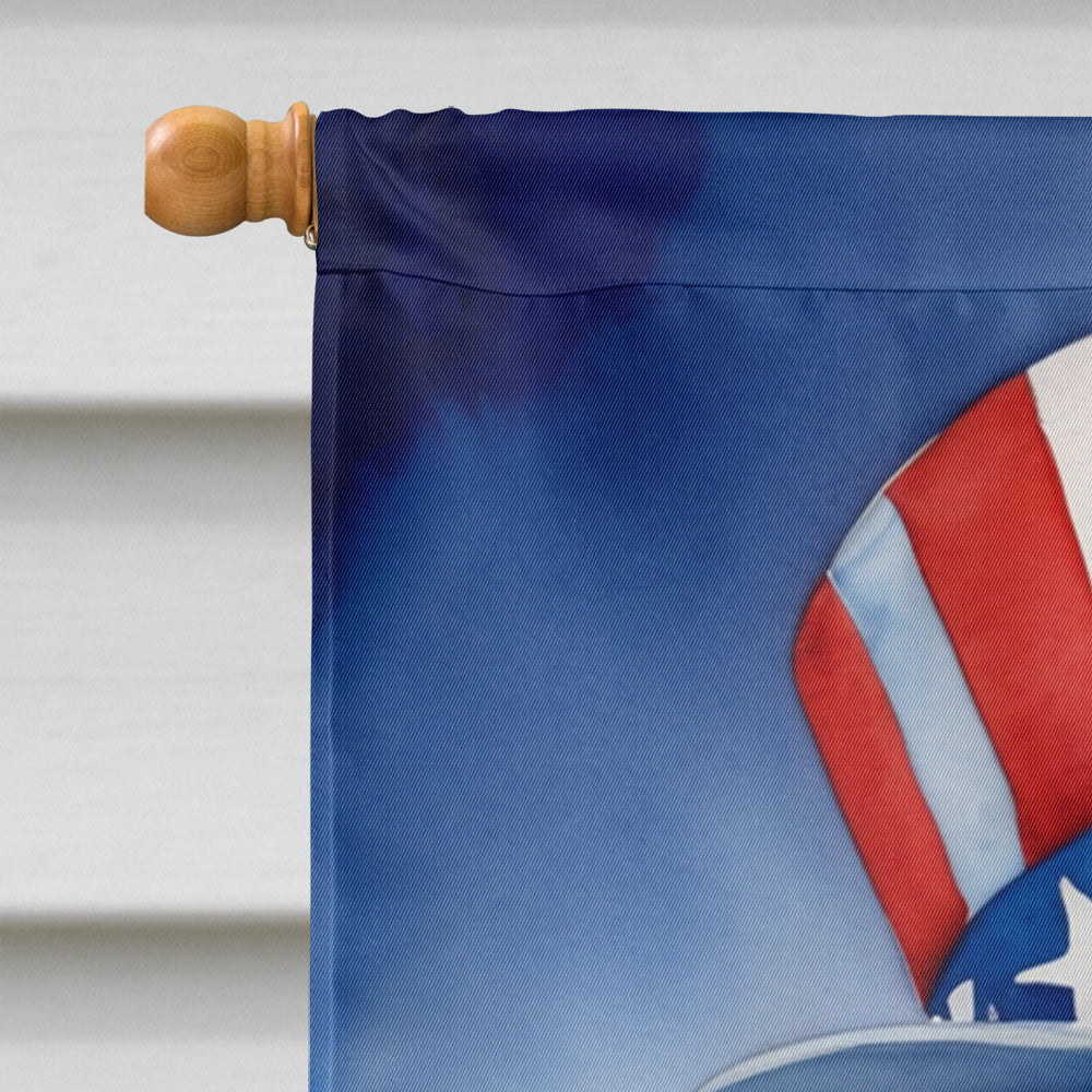 Glamorous Pups : German Wirehaired Pointer Patriotic American House Flag