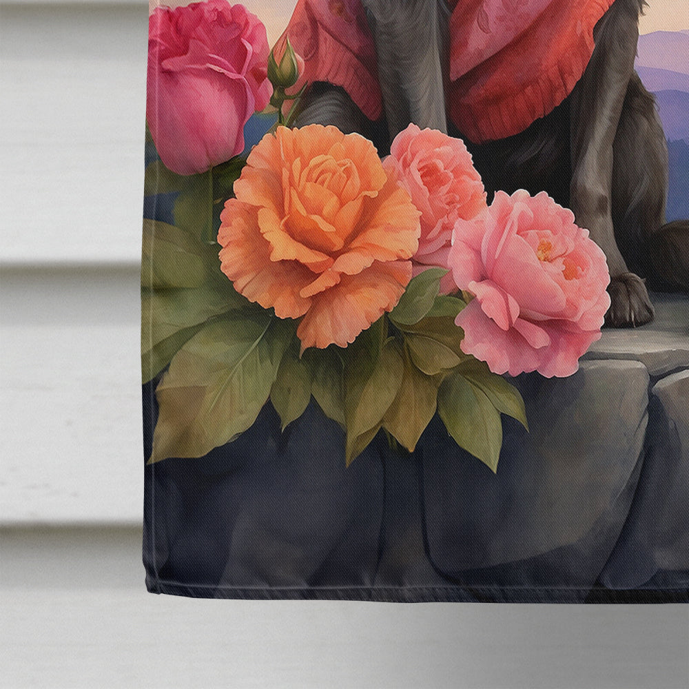 Glamorous Pups : German Wirehaired Pointer Two Hearts House Flag