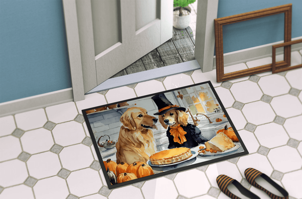Glamorous Pups : Golden Retriever Fall Kitchen Pumpkins Doormat