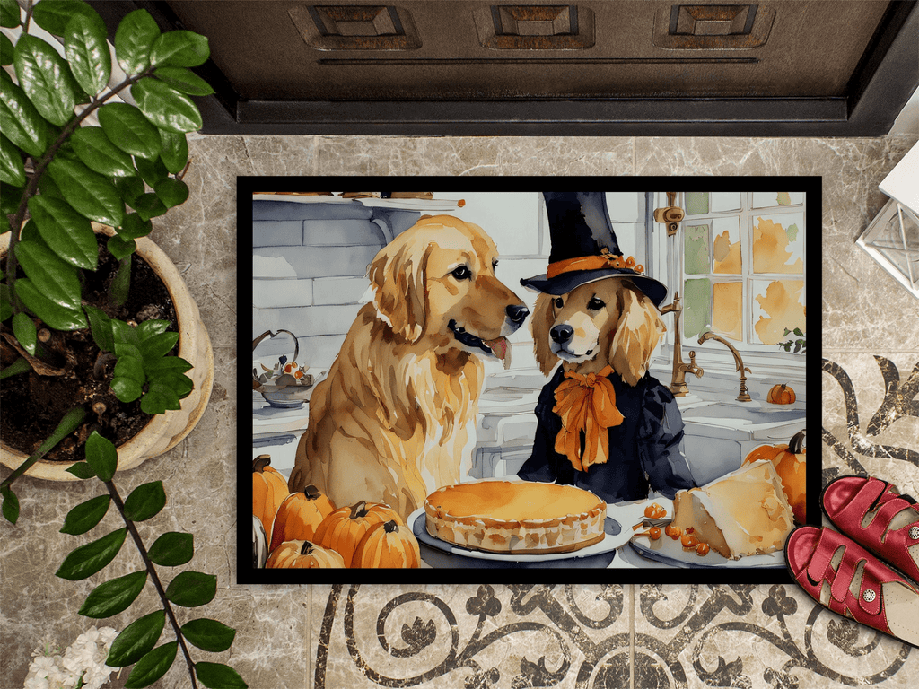 Glamorous Pups : Golden Retriever Fall Kitchen Pumpkins Doormat