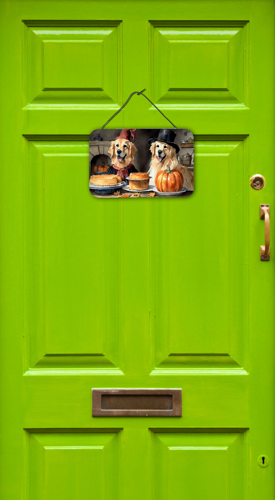 Glamorous Pups : Golden Retriever Fall Kitchen Pumpkins Wall or Door Hanging Prints