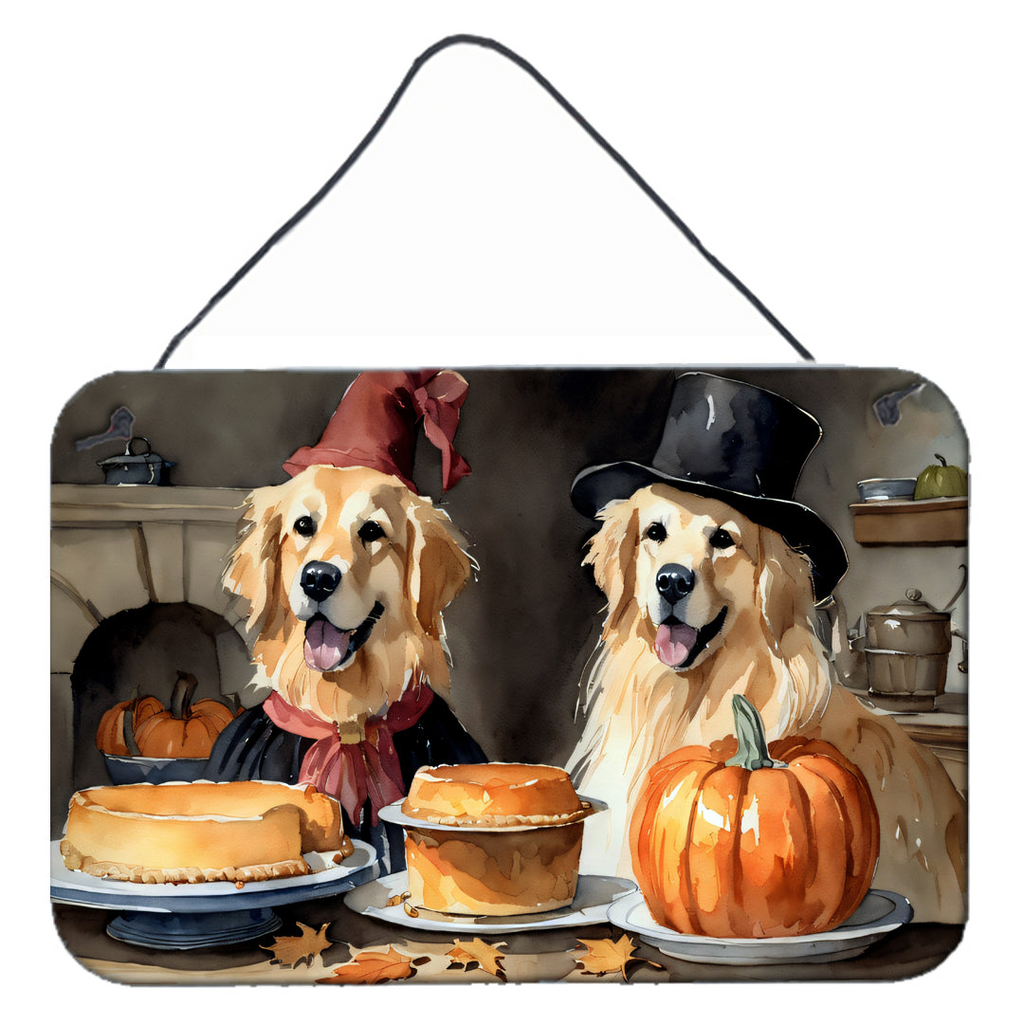 Glamorous Pups : Golden Retriever Fall Kitchen Pumpkins Wall or Door Hanging Prints