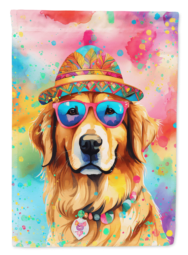 Glamorous Pups : Golden Retriever Hippie Dawg Garden Flag