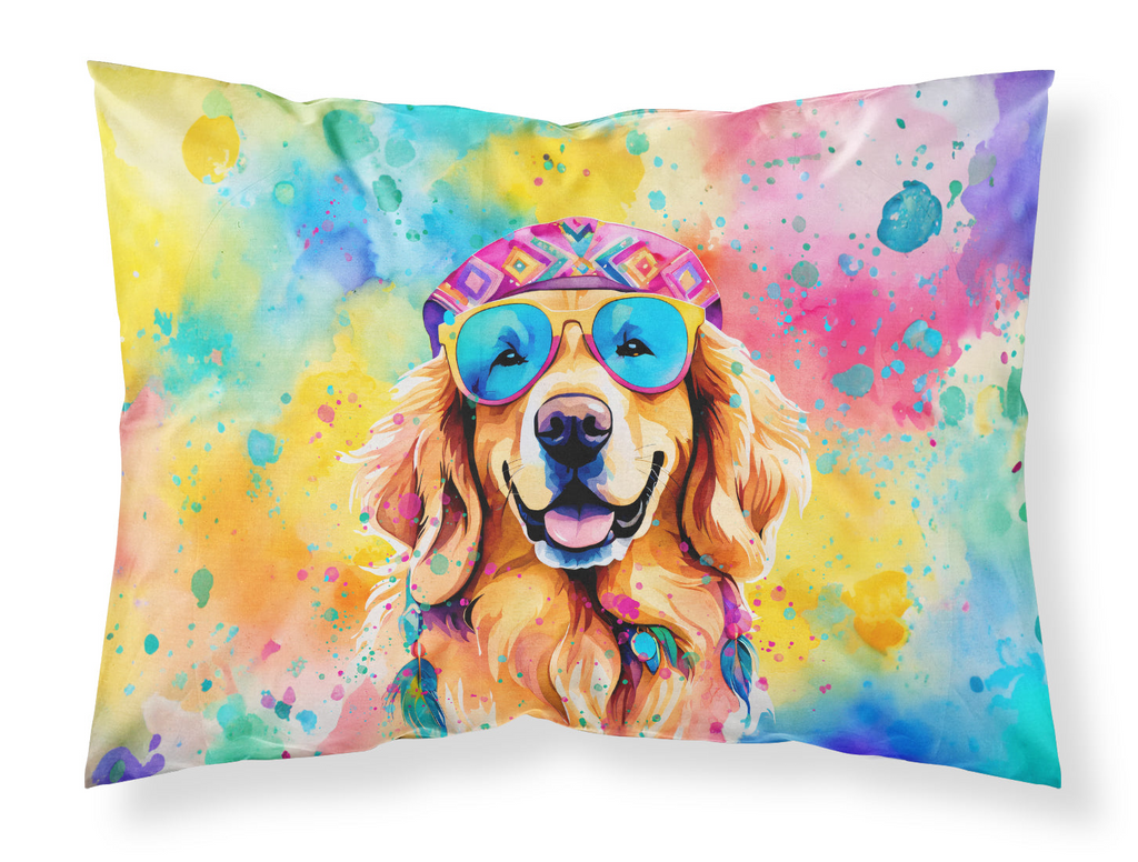 Glamorous Pups : Golden Retriever Hippie Dawg Standard Pillowcase