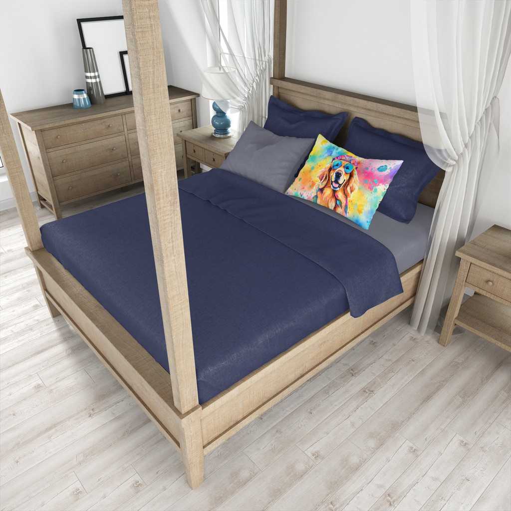 Glamorous Pups : Golden Retriever Hippie Dawg Standard Pillowcase