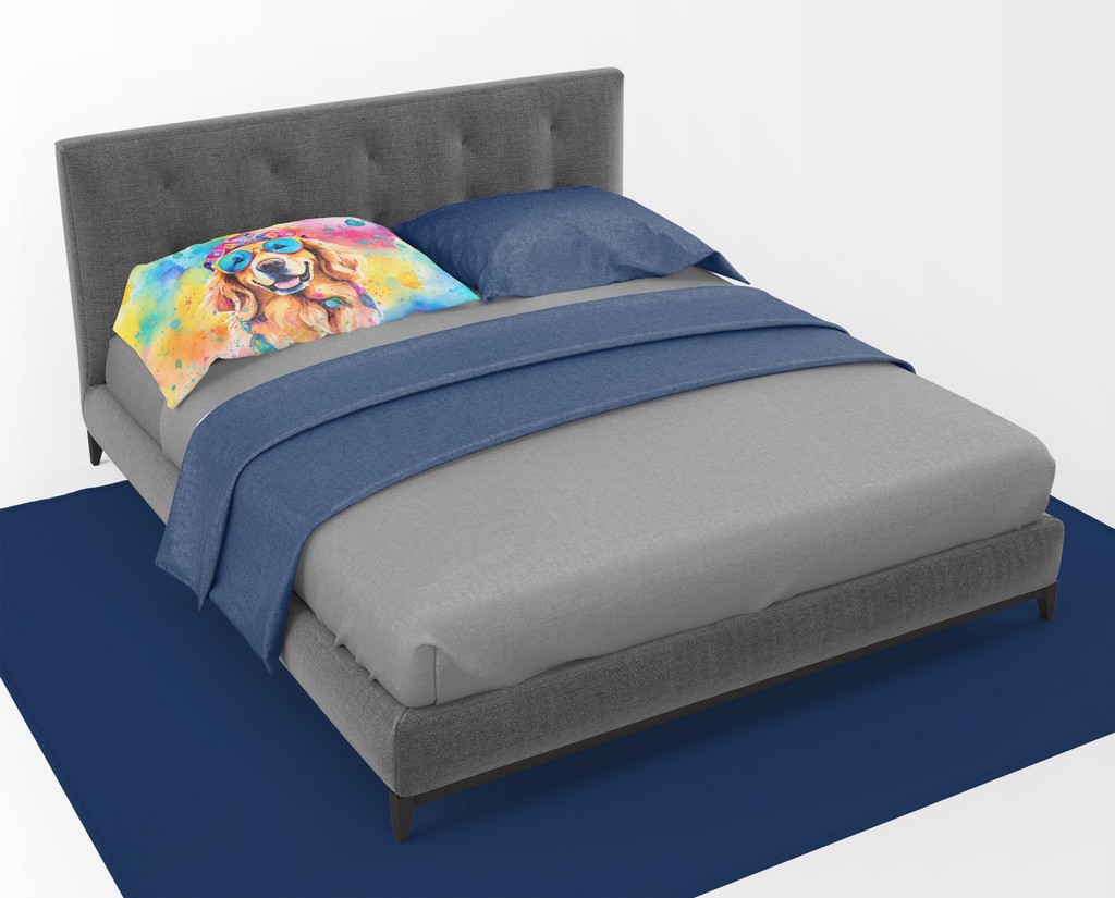 Glamorous Pups : Golden Retriever Hippie Dawg Standard Pillowcase