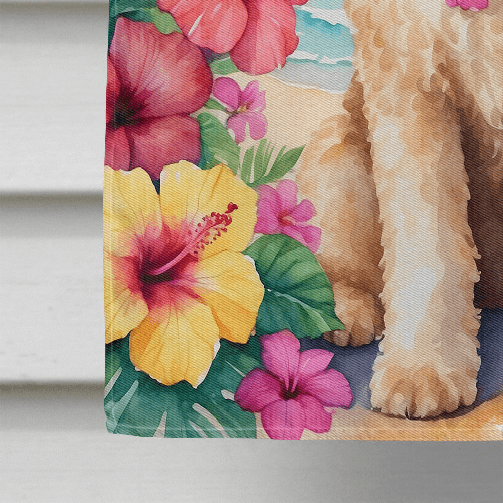 Glamorous Pups : Goldendoodle Luau House Flag