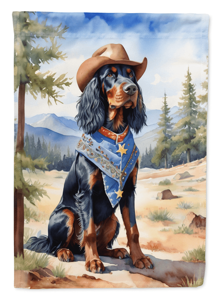 Glamorous Pups : Gordon Setter Cowboy Welcome House Flag