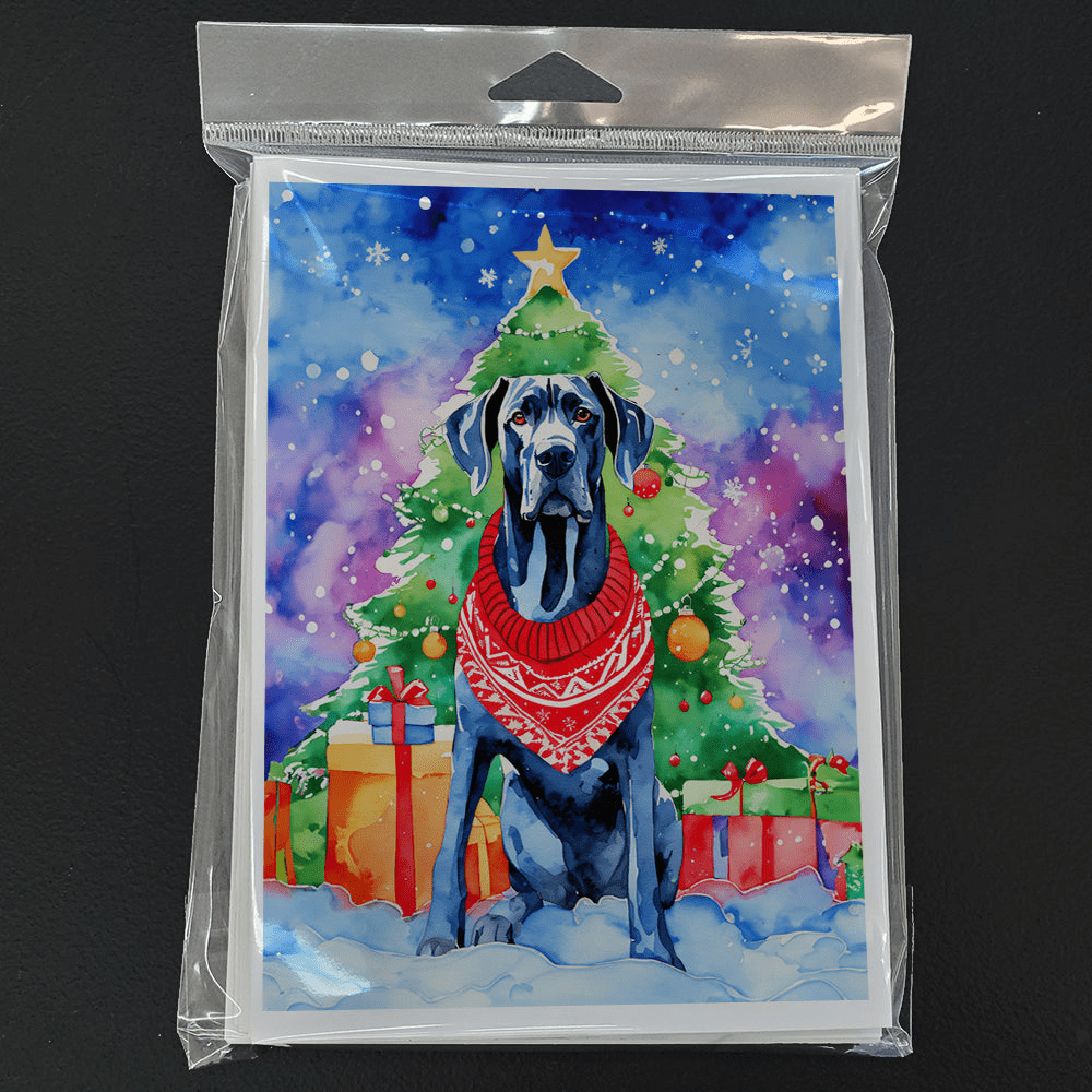 Glamorous Pups : Great Dane Christmas Greeting Cards Pack of 8