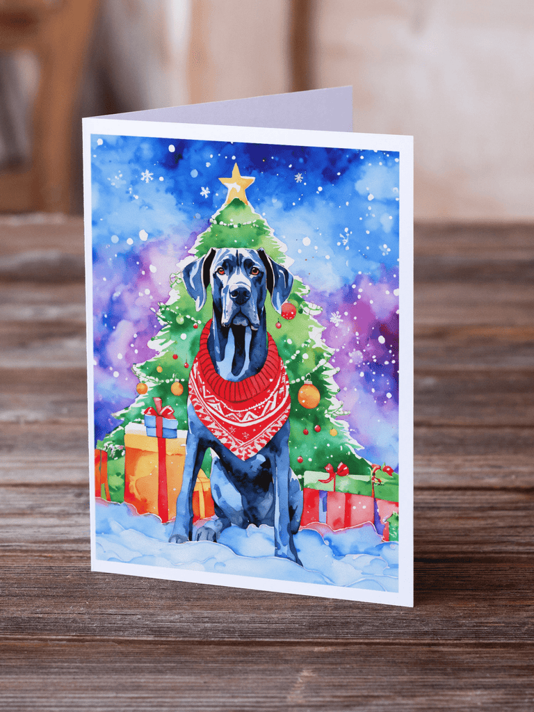 Glamorous Pups : Great Dane Christmas Greeting Cards Pack of 8