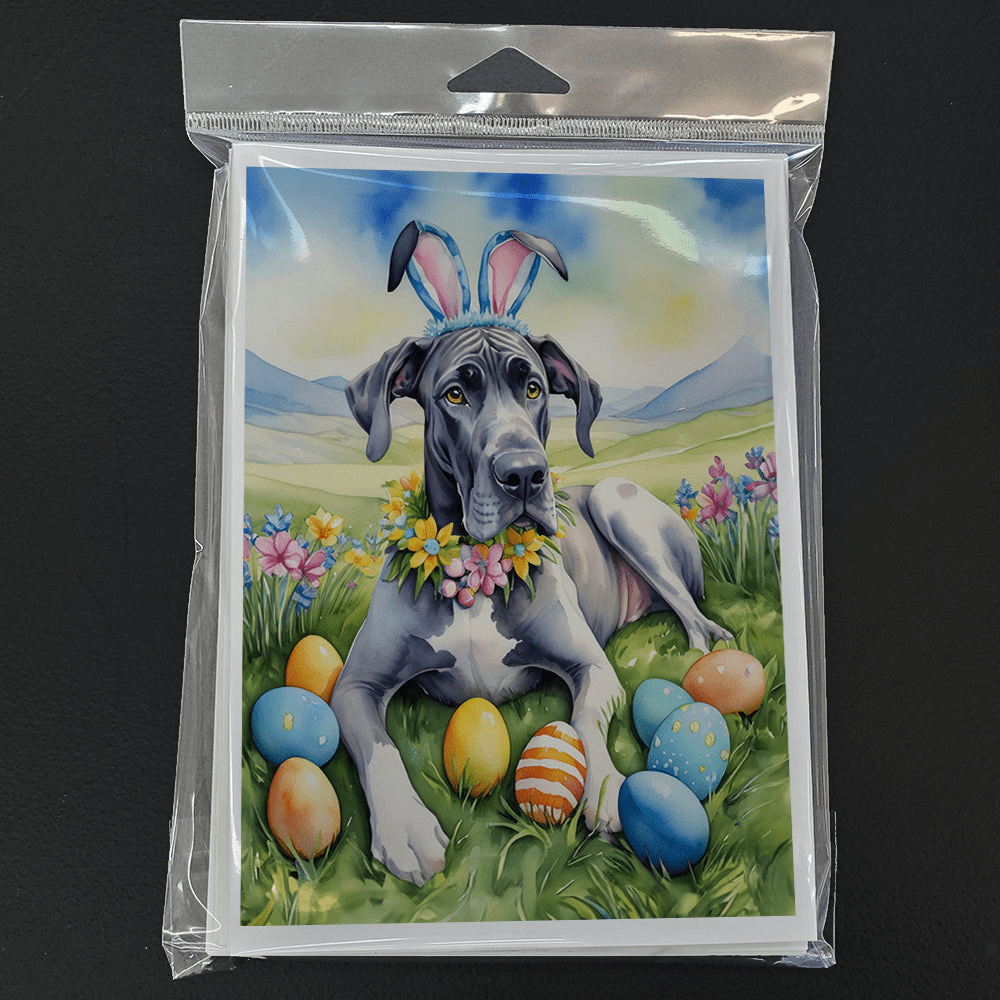 Glamorous Pups : Great Dane Easter Egg Hunt Greeting Cards Pack of 8