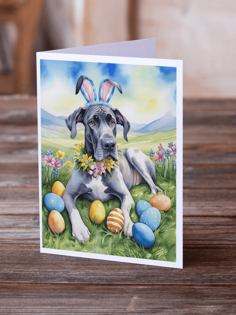 Glamorous Pups : Great Dane Easter Egg Hunt Greeting Cards Pack of 8