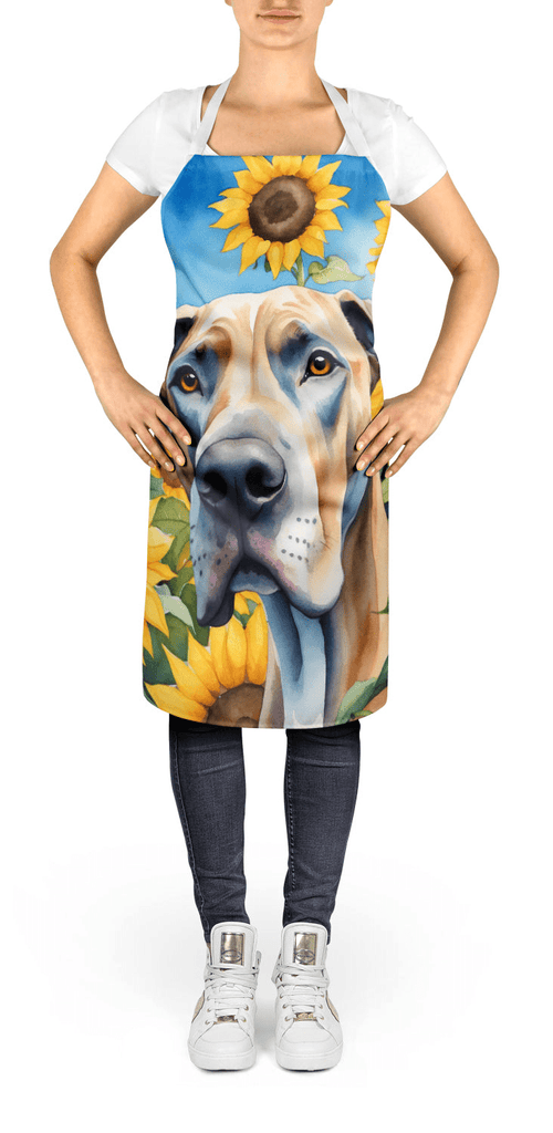 Glamorous Pups : Great Dane in Sunflowers Apron