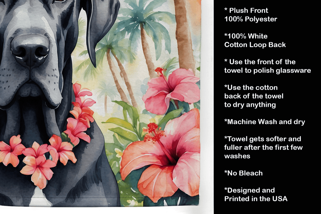 Glamorous Pups : Great Dane Luau Kitchen Towel