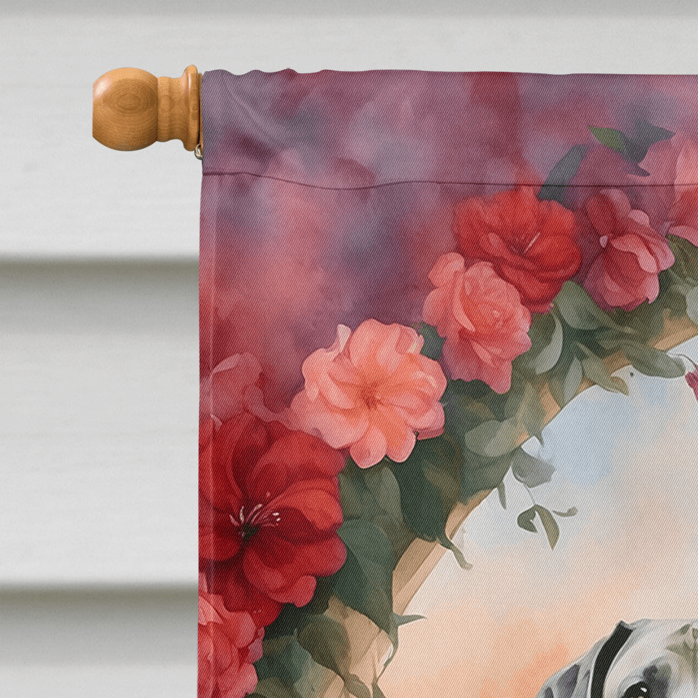 Glamorous Pups : Great Dane Two Hearts House Flag