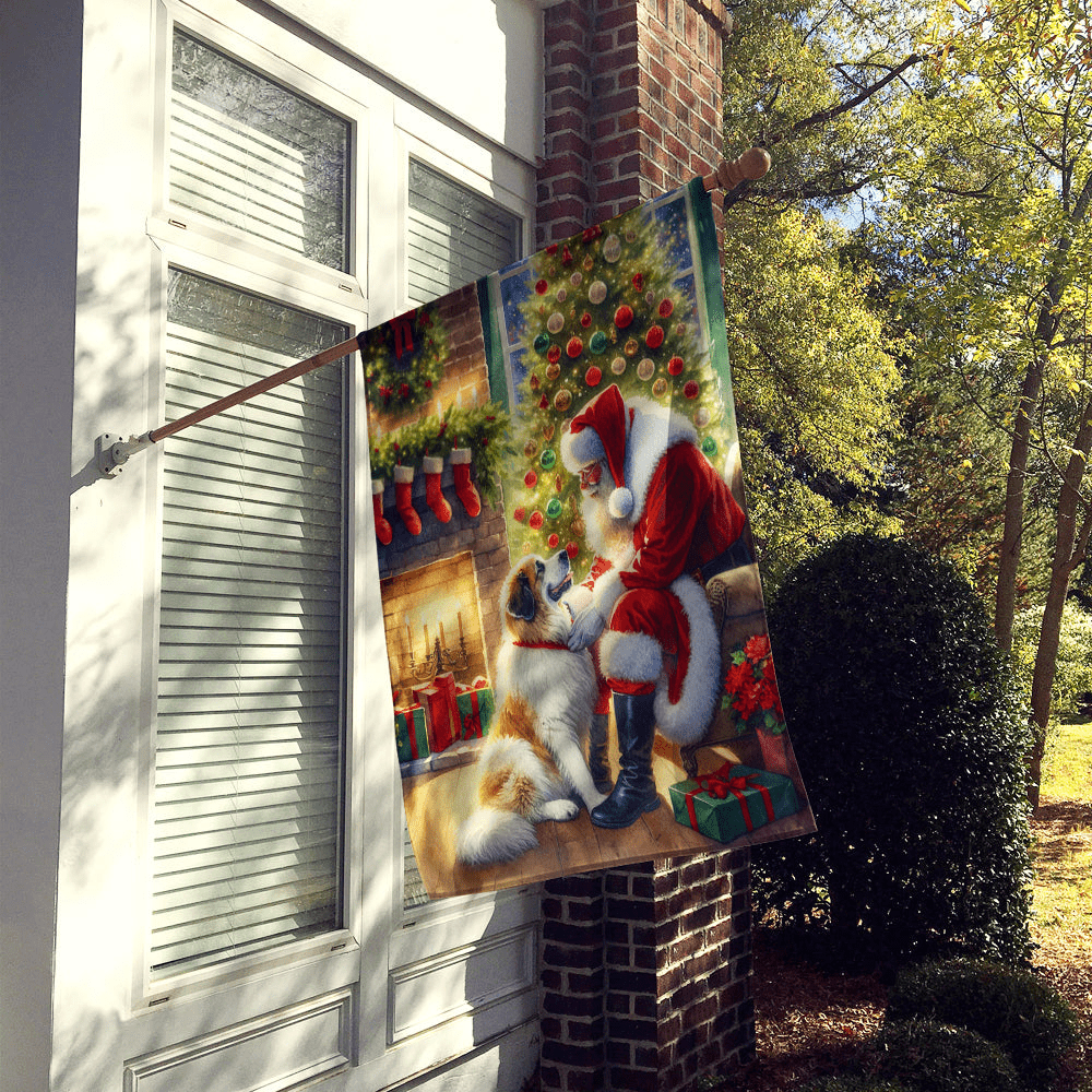 Glamorous Pups : Great Pyrenees and Santa Claus House Flag