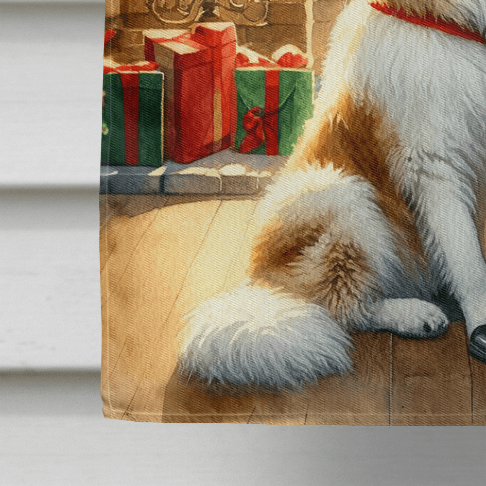 Glamorous Pups : Great Pyrenees and Santa Claus House Flag
