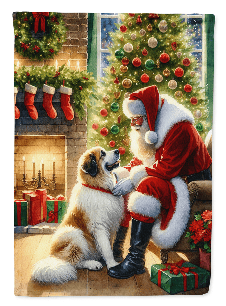 Glamorous Pups : Great Pyrenees and Santa Claus House Flag