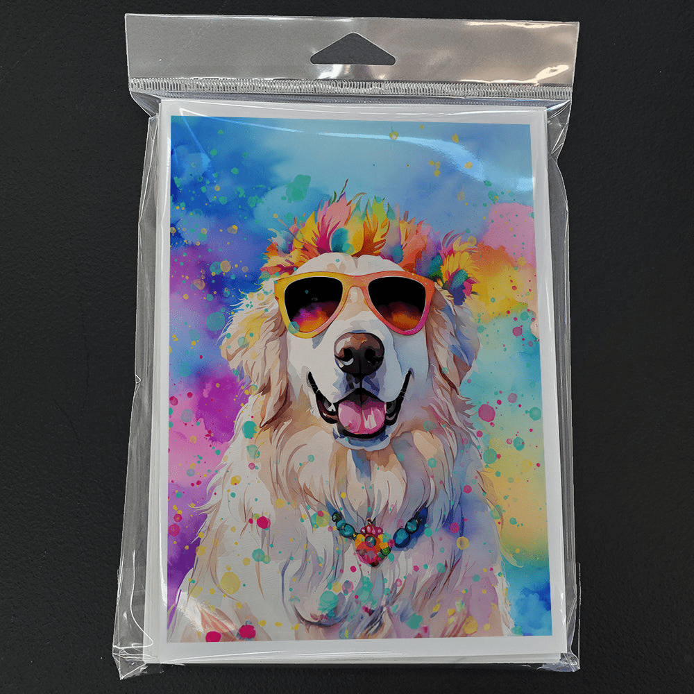 Glamorous Pups : Great Pyrenees Hippie Dawg Greeting Cards Pack of 8