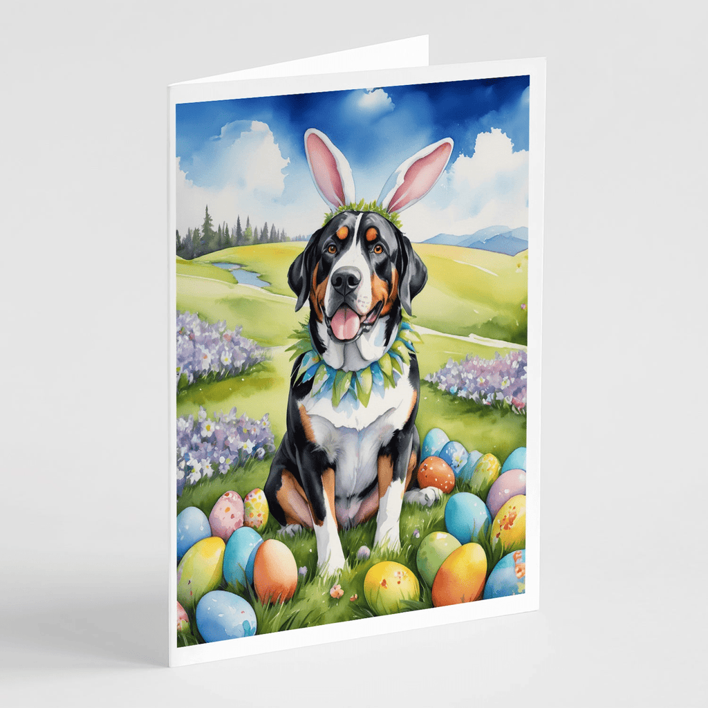 Glamorous Pups : Greater Swiss Mountain Dog Easter Egg Hunt Greeting Cards Pack of 8
