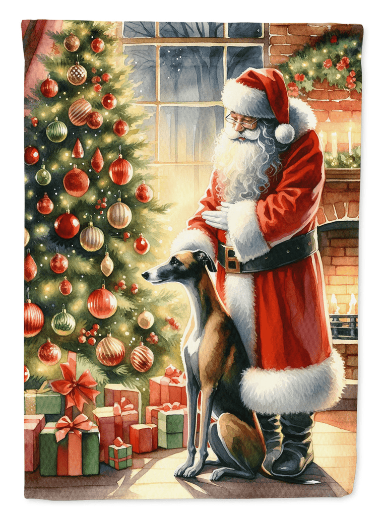 Glamorous Pups : Greyhound and Santa Claus Garden Flag