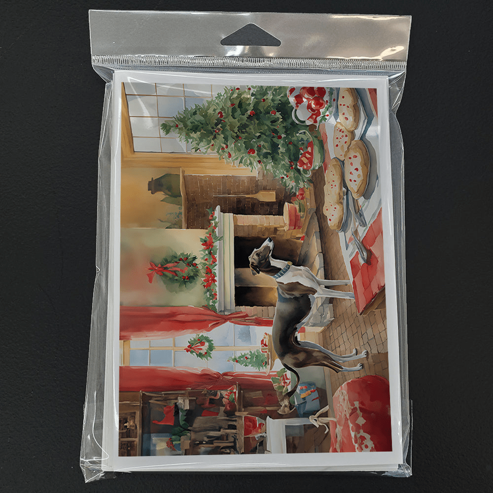 Glamorous Pups : Greyhound Christmas Cookies Greeting Cards Pack of 8