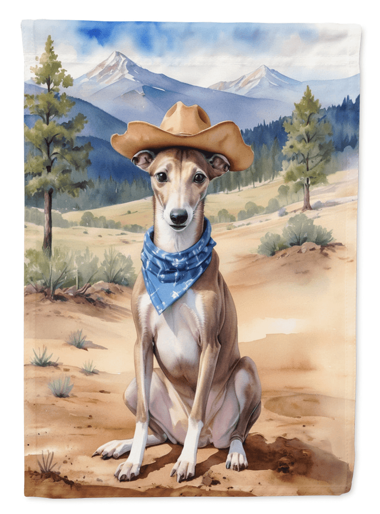 Glamorous Pups : Greyhound Cowboy Welcome House Flag