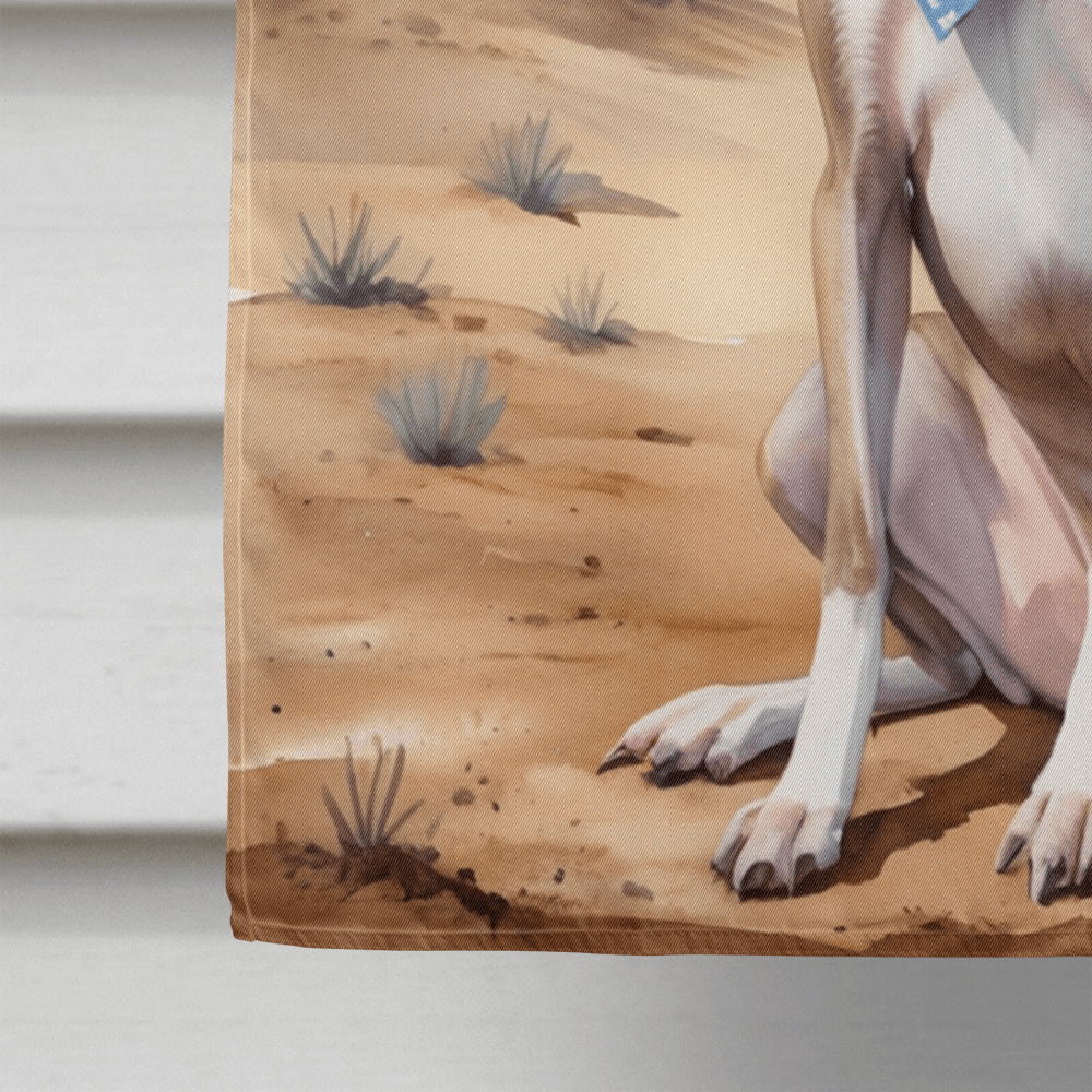 Glamorous Pups : Greyhound Cowboy Welcome House Flag