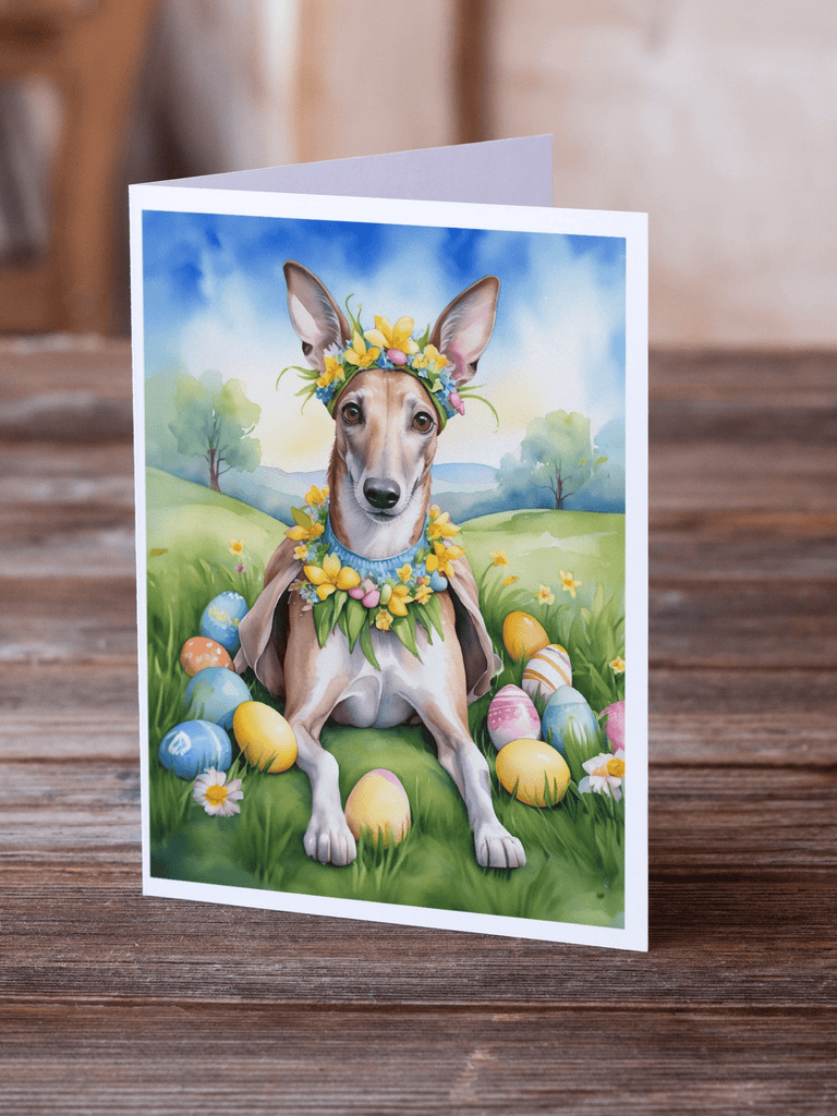 Glamorous Pups : Greyhound Easter Egg Hunt Greeting Cards Pack of 8
