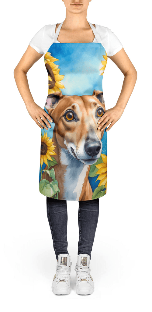 Glamorous Pups : Greyhound in Sunflowers Apron