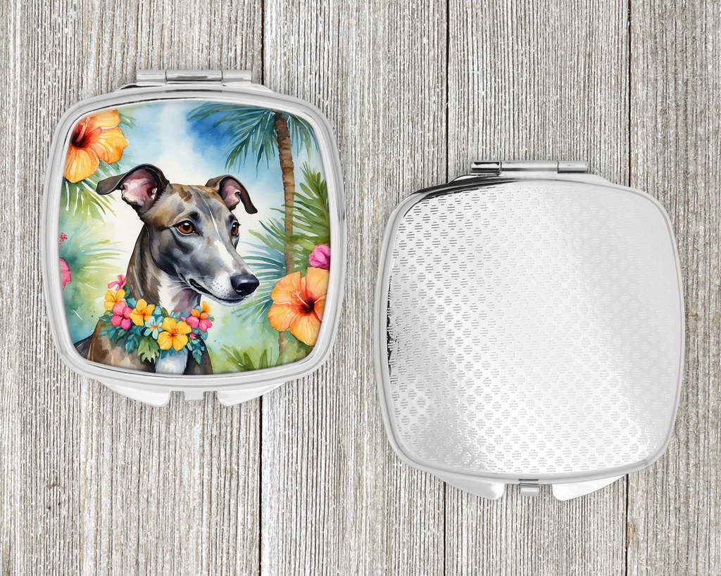 Glamorous Pups : Greyhound Luau Compact Mirror