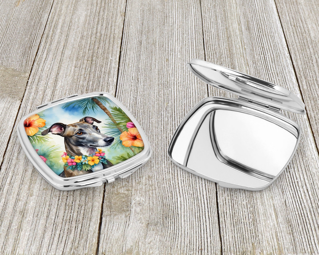 Glamorous Pups : Greyhound Luau Compact Mirror