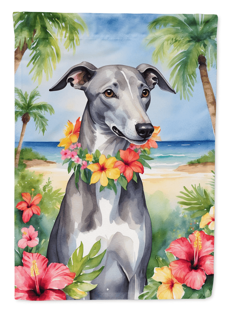 Glamorous Pups : Greyhound Luau Garden Flag