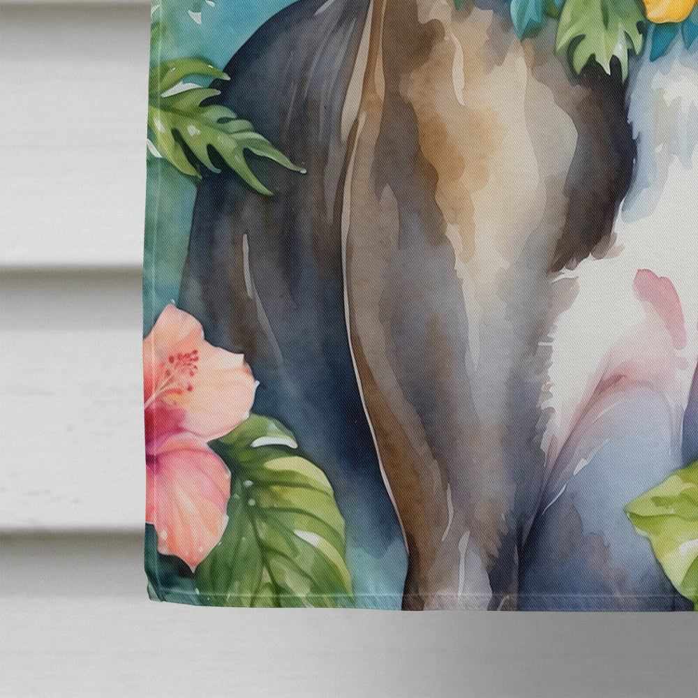 Glamorous Pups : Greyhound Luau House Flag