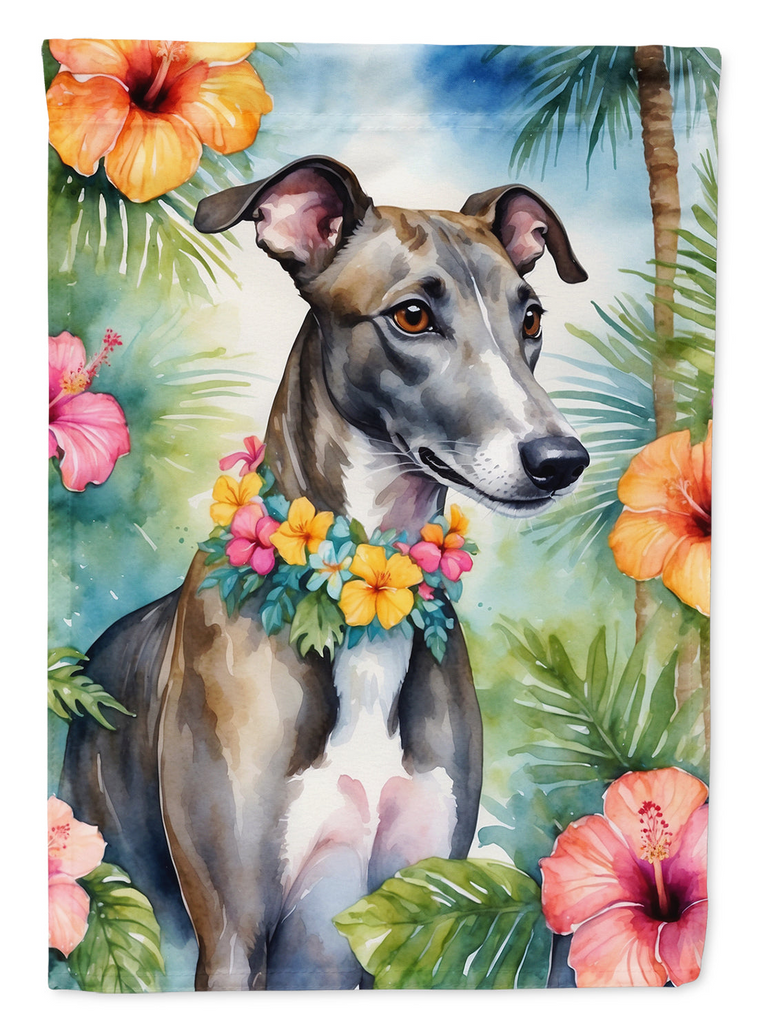 Glamorous Pups : Greyhound Luau House Flag