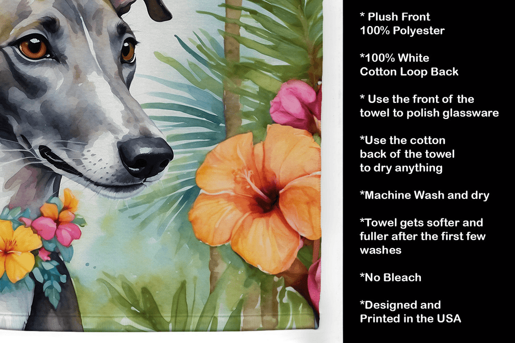 Glamorous Pups : Greyhound Luau Kitchen Towel