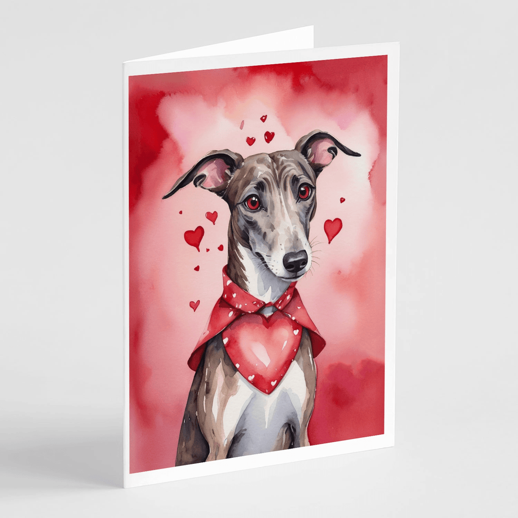 Glamorous Pups : Greyhound My Valentine Greeting Cards Pack of 8