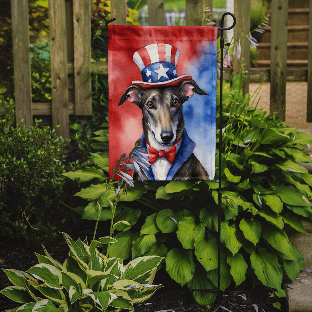 Glamorous Pups : Greyhound Patriotic American Garden Flag