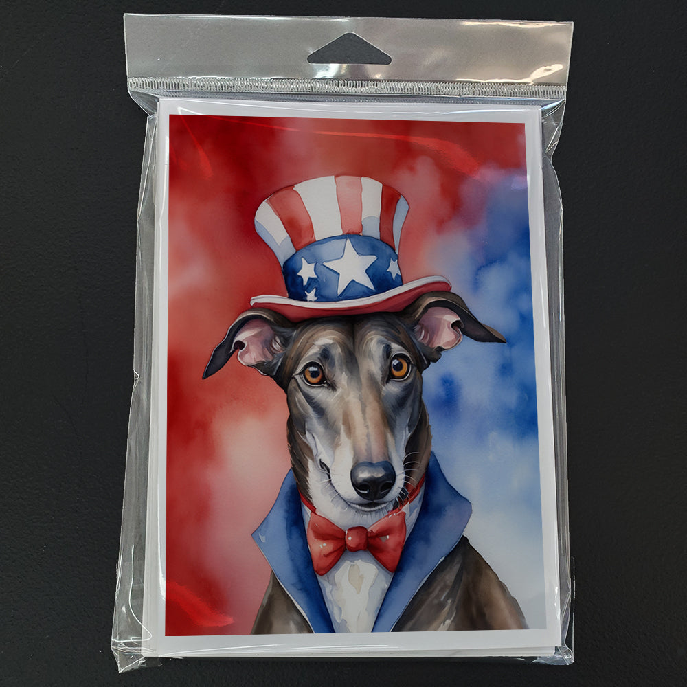 Glamorous Pups : Greyhound Patriotic American Greeting Cards Pack of 8