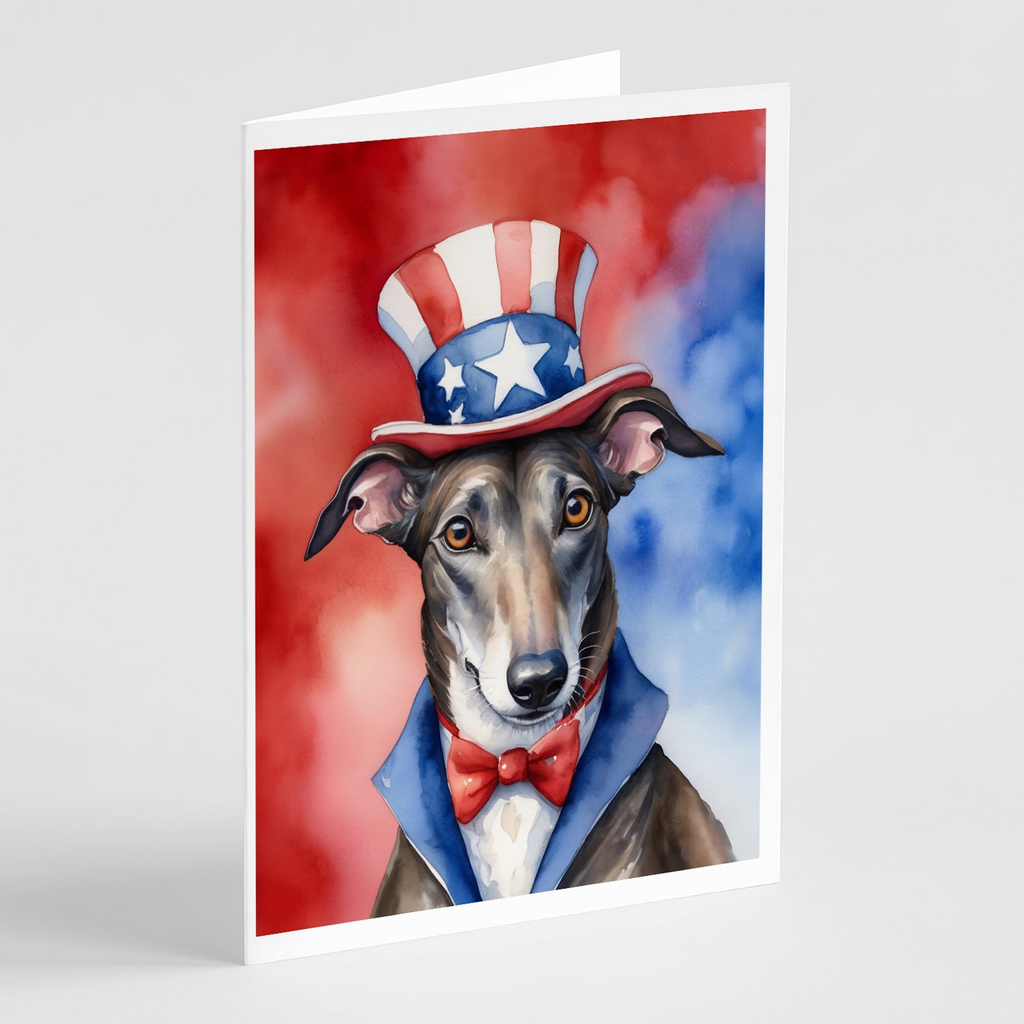 Glamorous Pups : Greyhound Patriotic American Greeting Cards Pack of 8