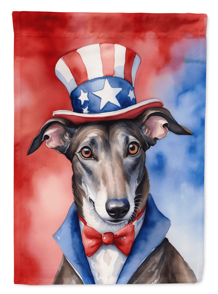 Glamorous Pups : Greyhound Patriotic American House Flag