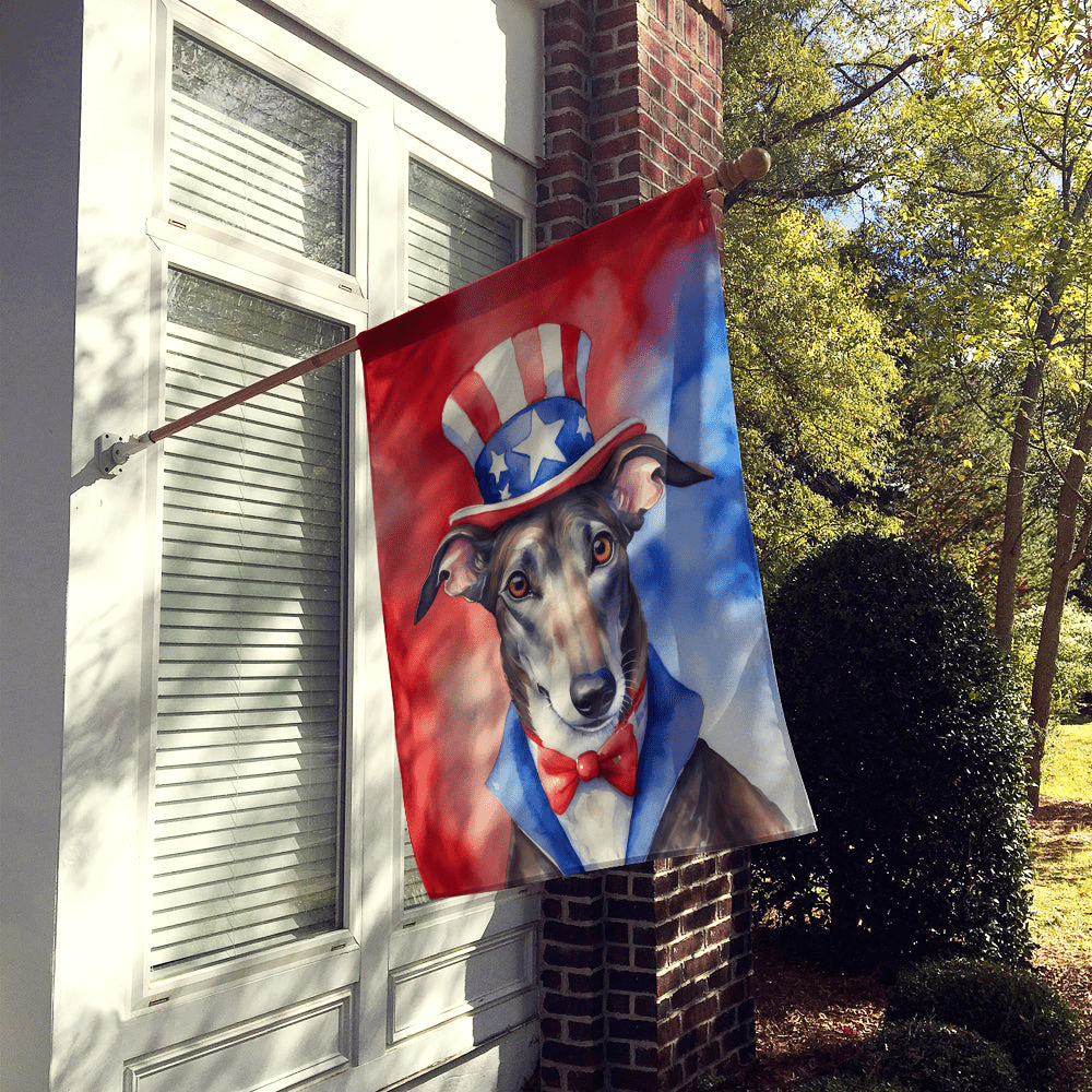Glamorous Pups : Greyhound Patriotic American House Flag