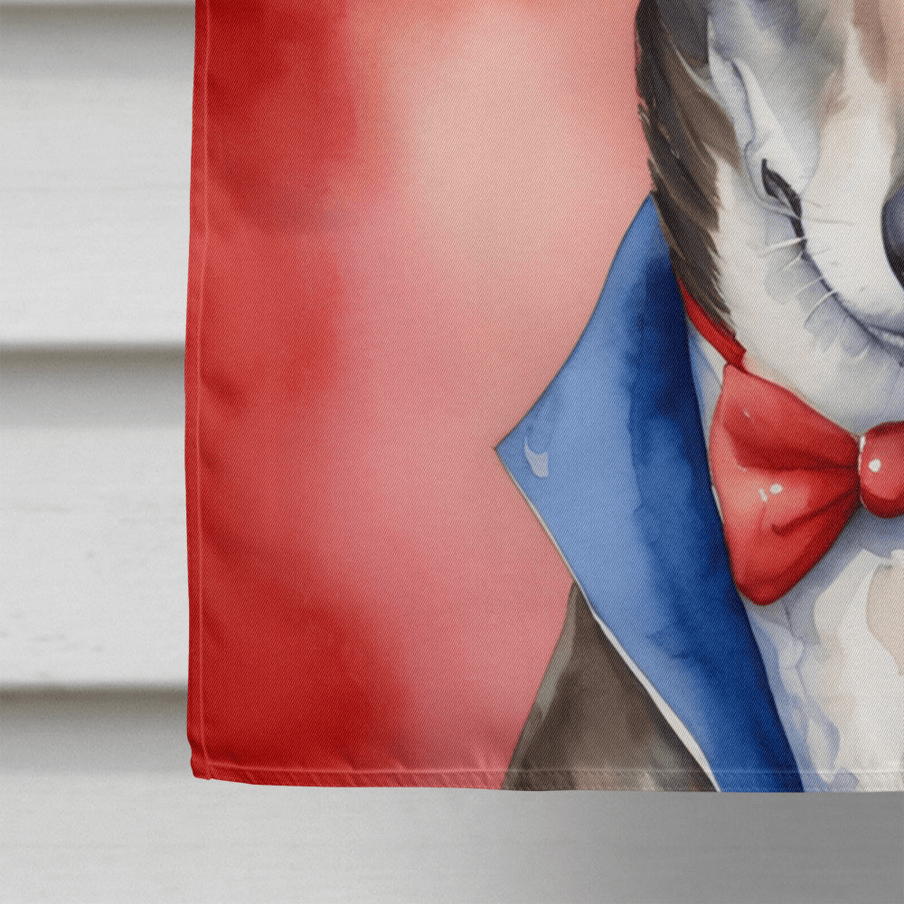 Glamorous Pups : Greyhound Patriotic American House Flag