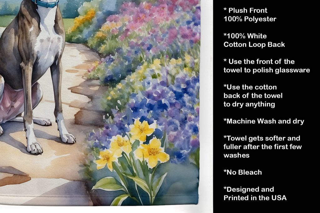 Glamorous Pups : Greyhound Spring Path Kitchen Towel