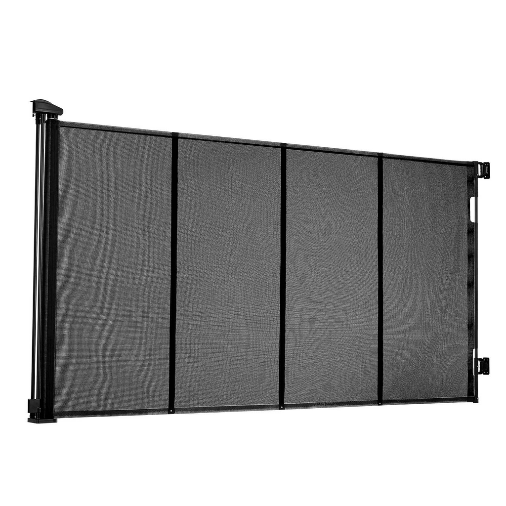 Vevor Retractable Gate: GuardianMesh Extra-Wide Retractable Safety Gate – Reinforced Fiberglass Barrier for Pets & Babies (Black, 163")